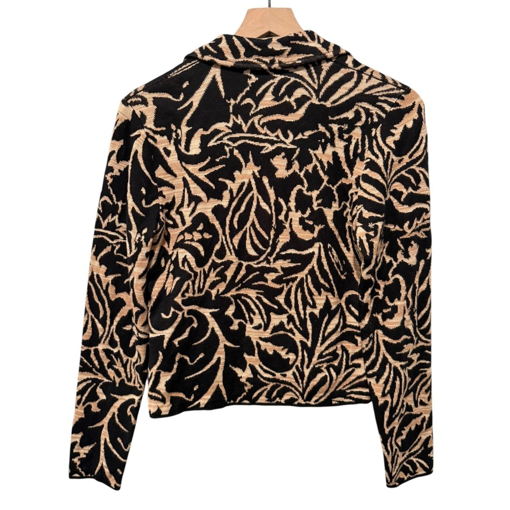 Peruvian Connection Knit Blazer Jacket Women Sz S Pima Tapestry Brown Black - Picture 3 of 7